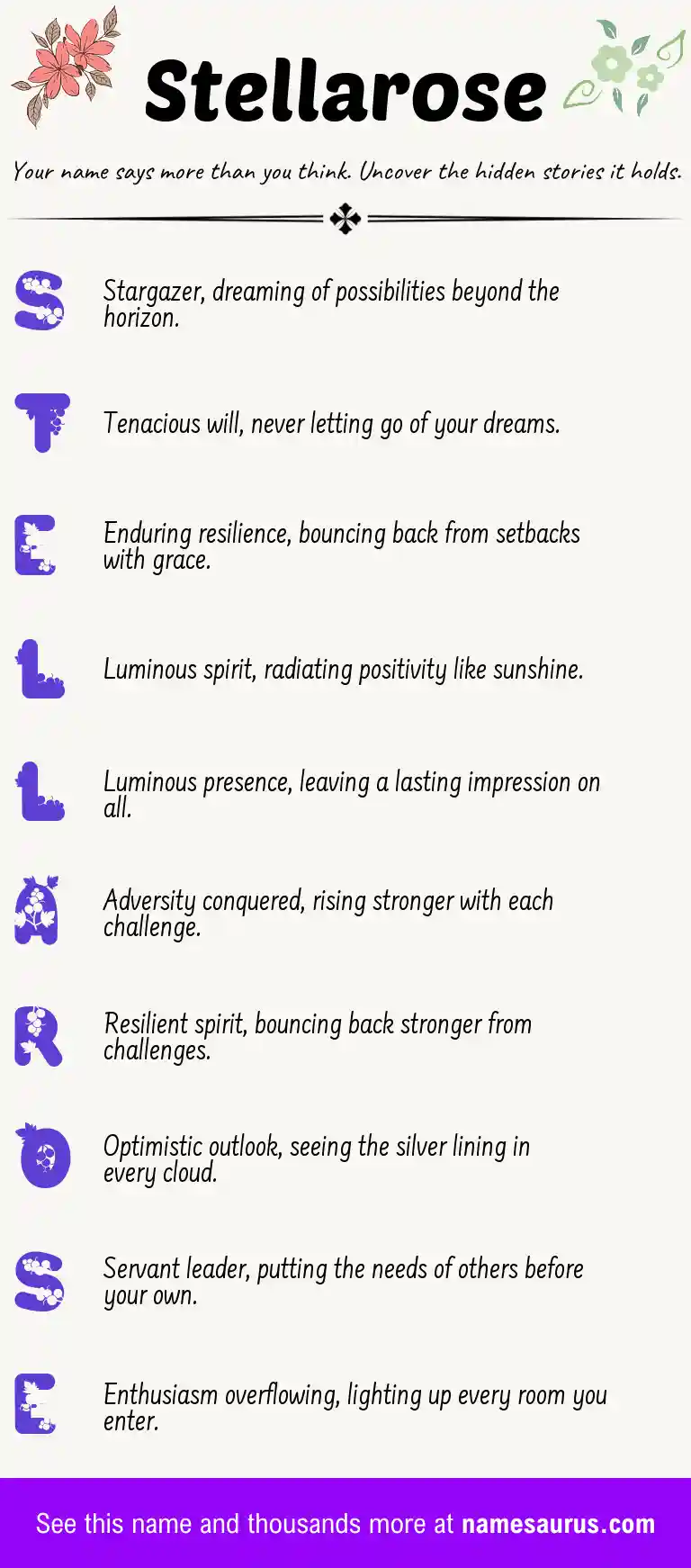 Acrostic poem about Stellarose.