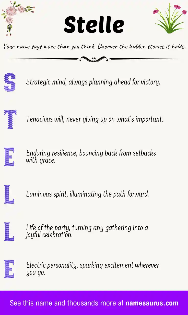 Acrostic poem about Stelle.