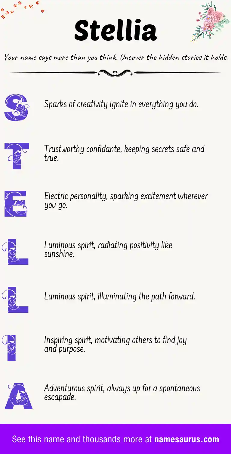 Acrostic poem about Stellia.