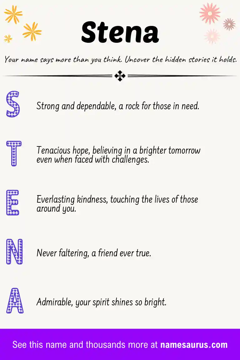Acrostic poem about Stena.