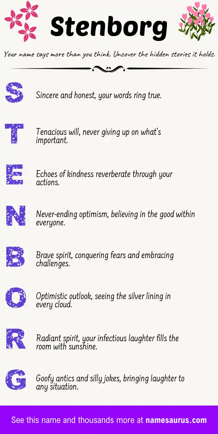 Acrostic poem about Stenborg.
