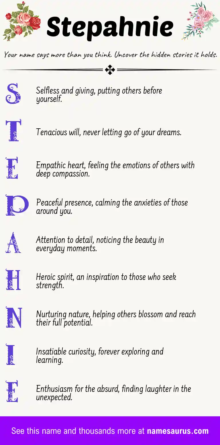 Acrostic poem about Stepahnie.
