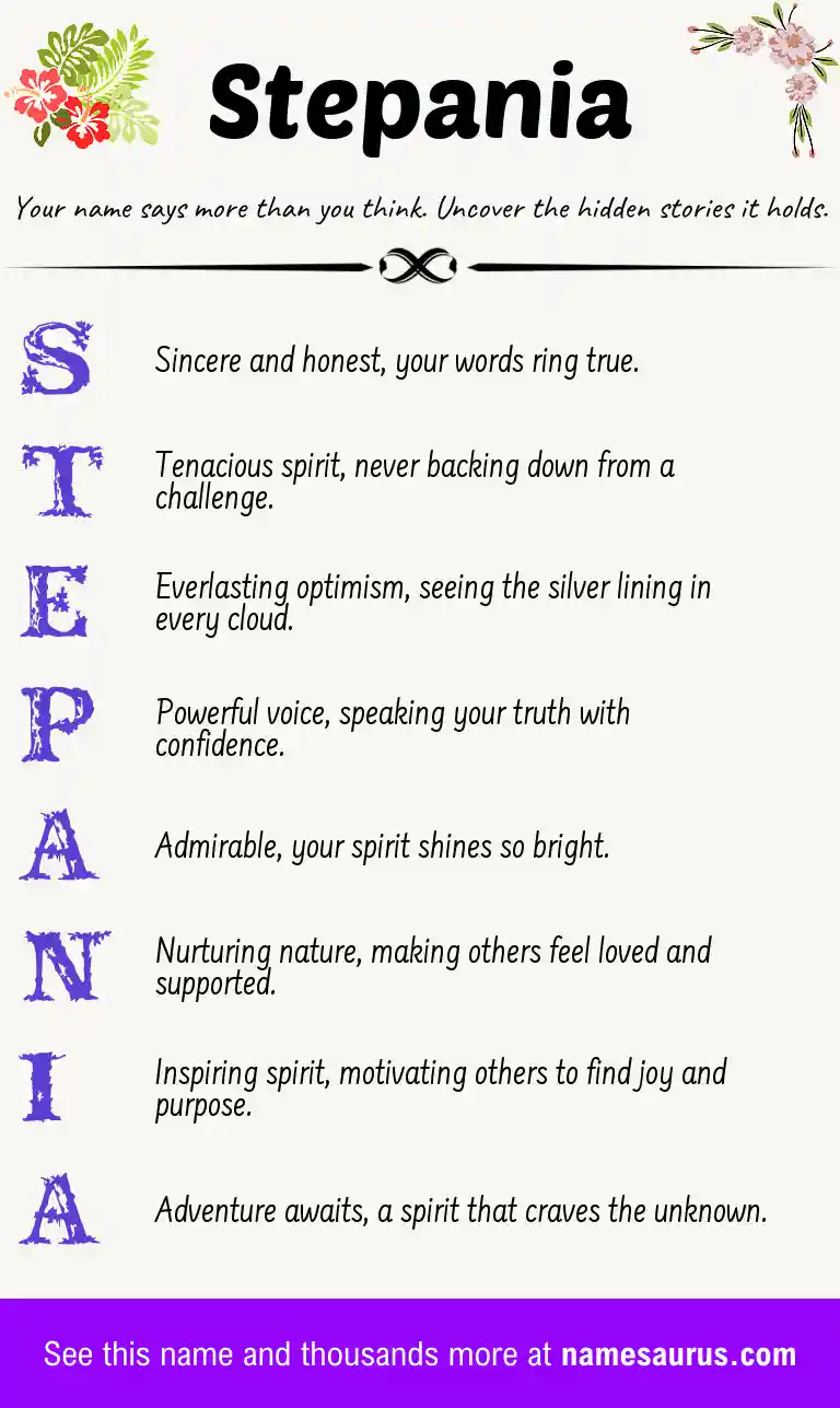Acrostic poem about Stepania.