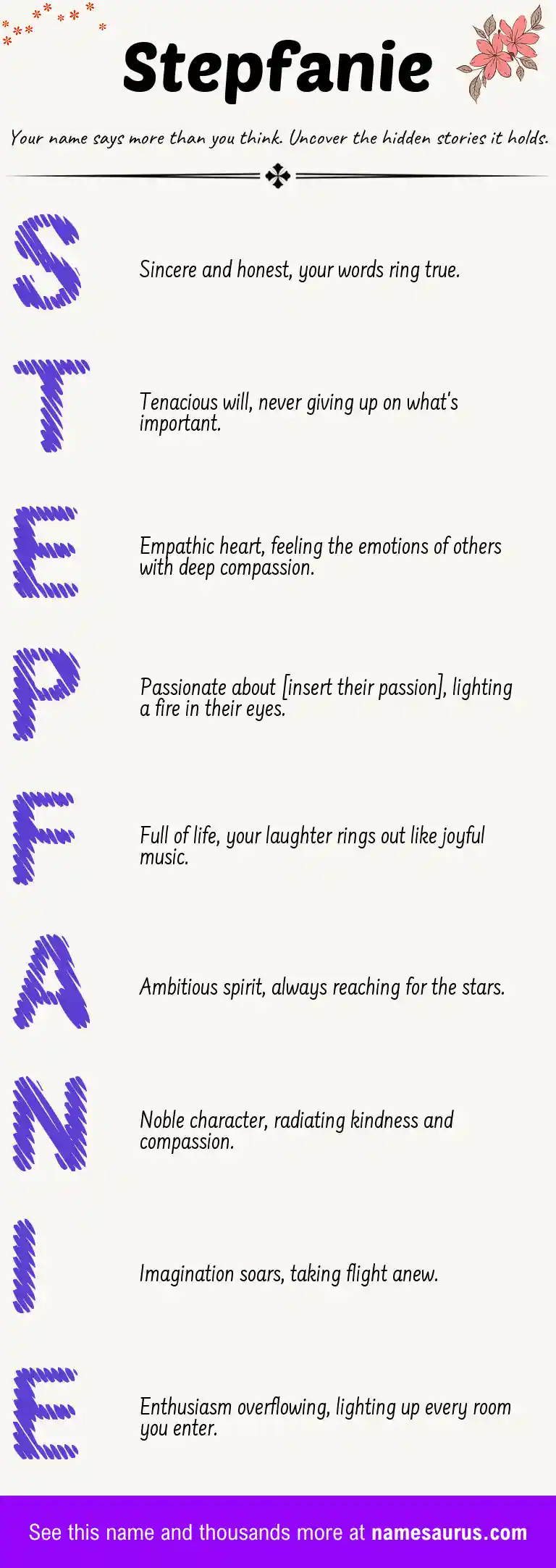 Acrostic poem about Stepfanie.