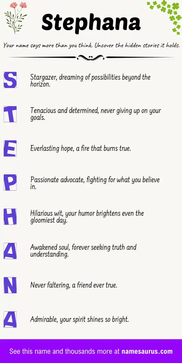 Acrostic poem about Stephana.