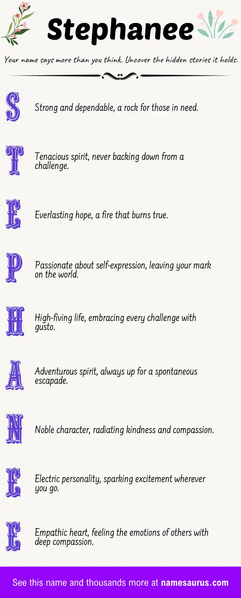 Acrostic poem about Stephanee.