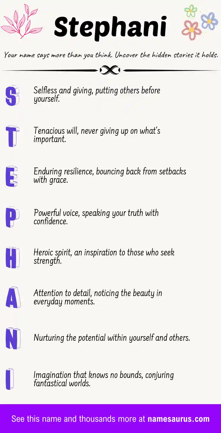 Acrostic poem about Stephani.
