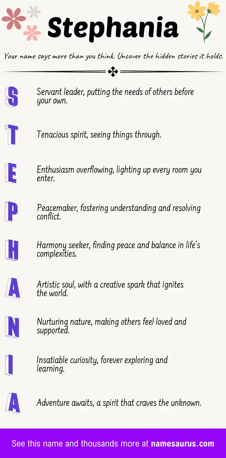 Acrostic poem about Stephania.