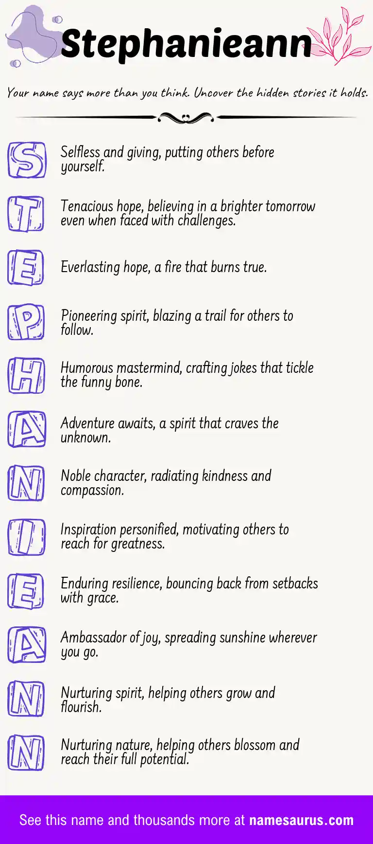 Acrostic poem about Stephanieann.