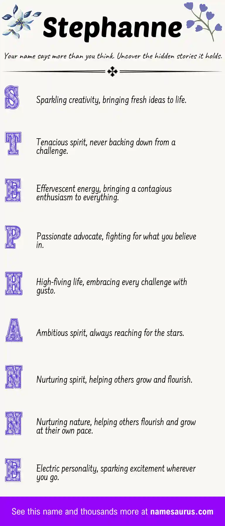 Acrostic poem about Stephanne.