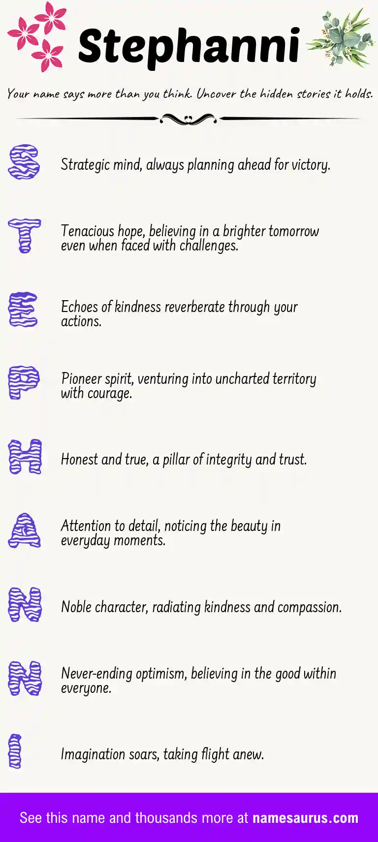 Acrostic poem about Stephanni.