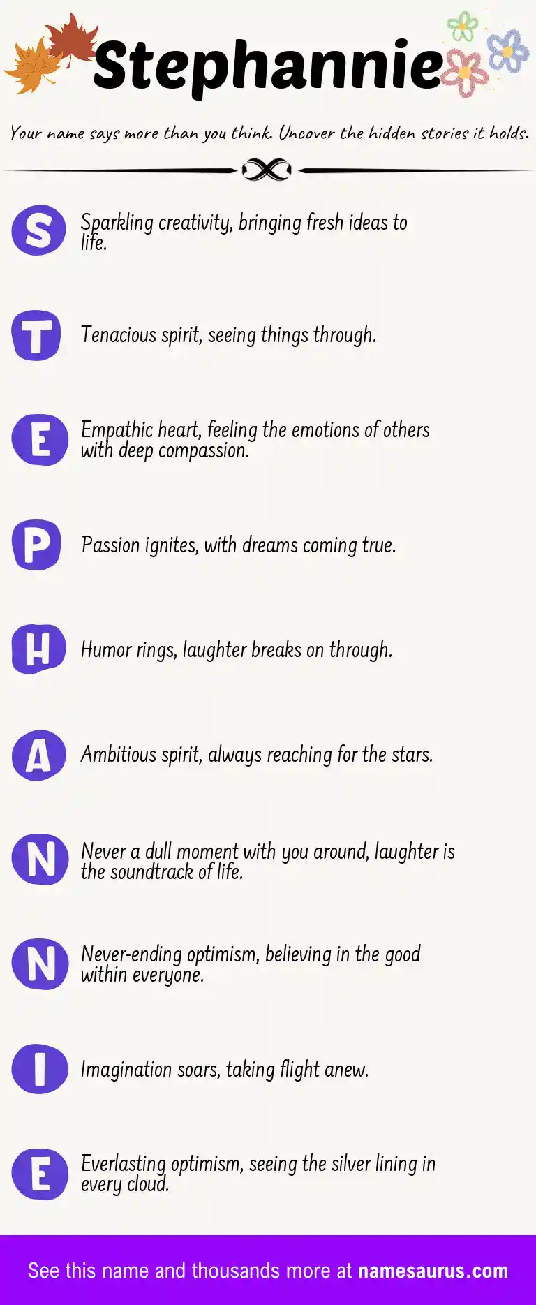 Acrostic poem about Stephannie.
