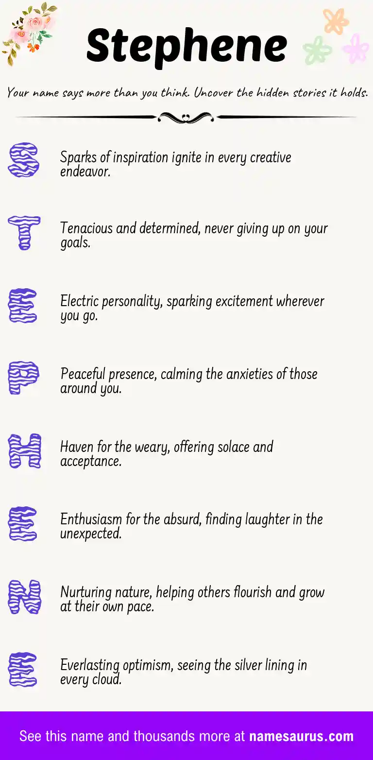Acrostic poem about Stephene.