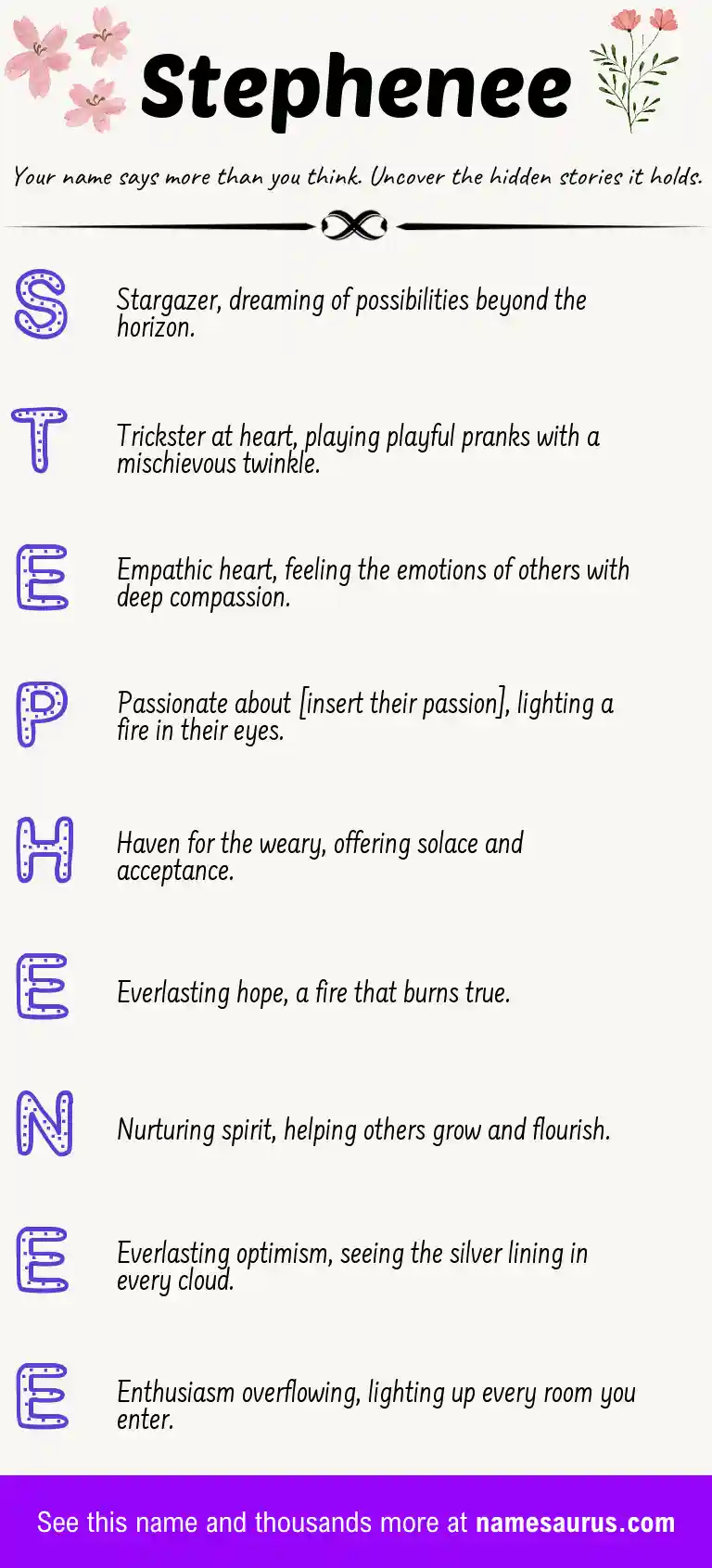 Acrostic poem about Stephenee.
