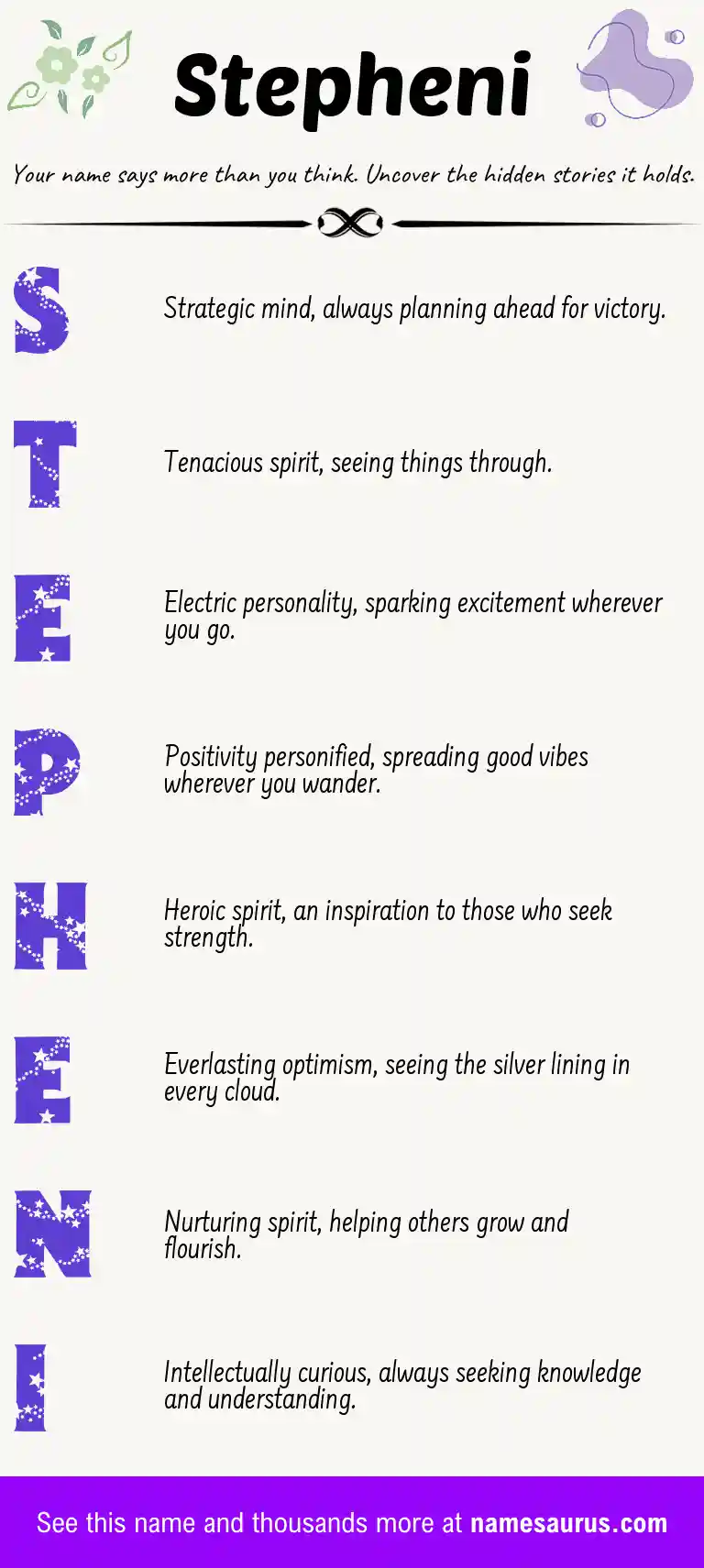 Acrostic poem about Stepheni.