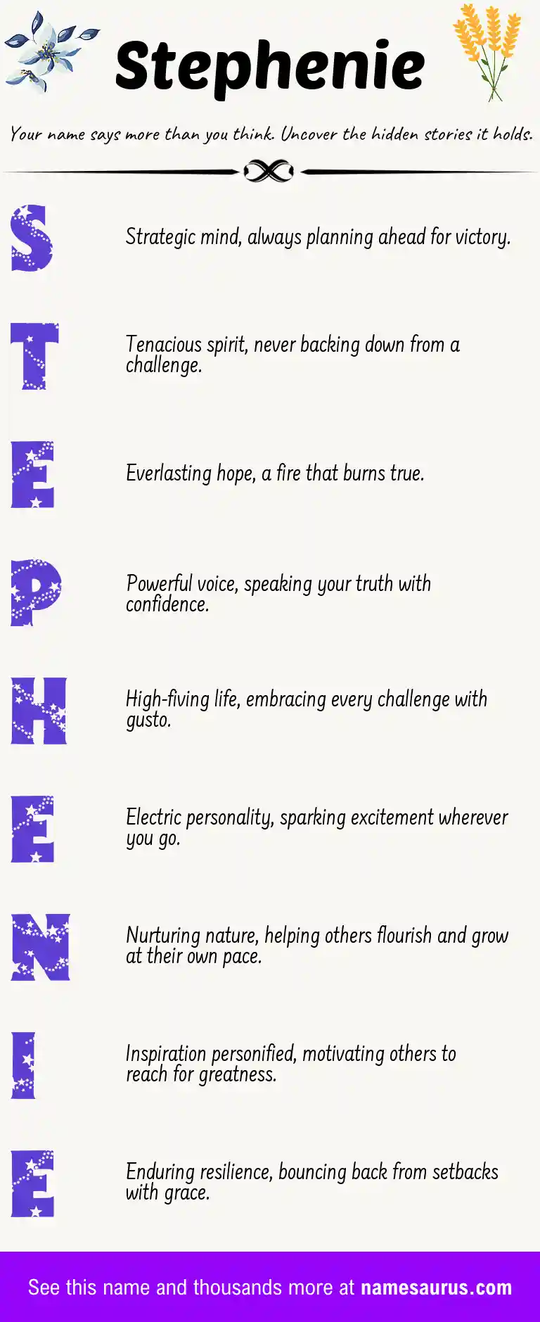 Acrostic poem about Stephenie.