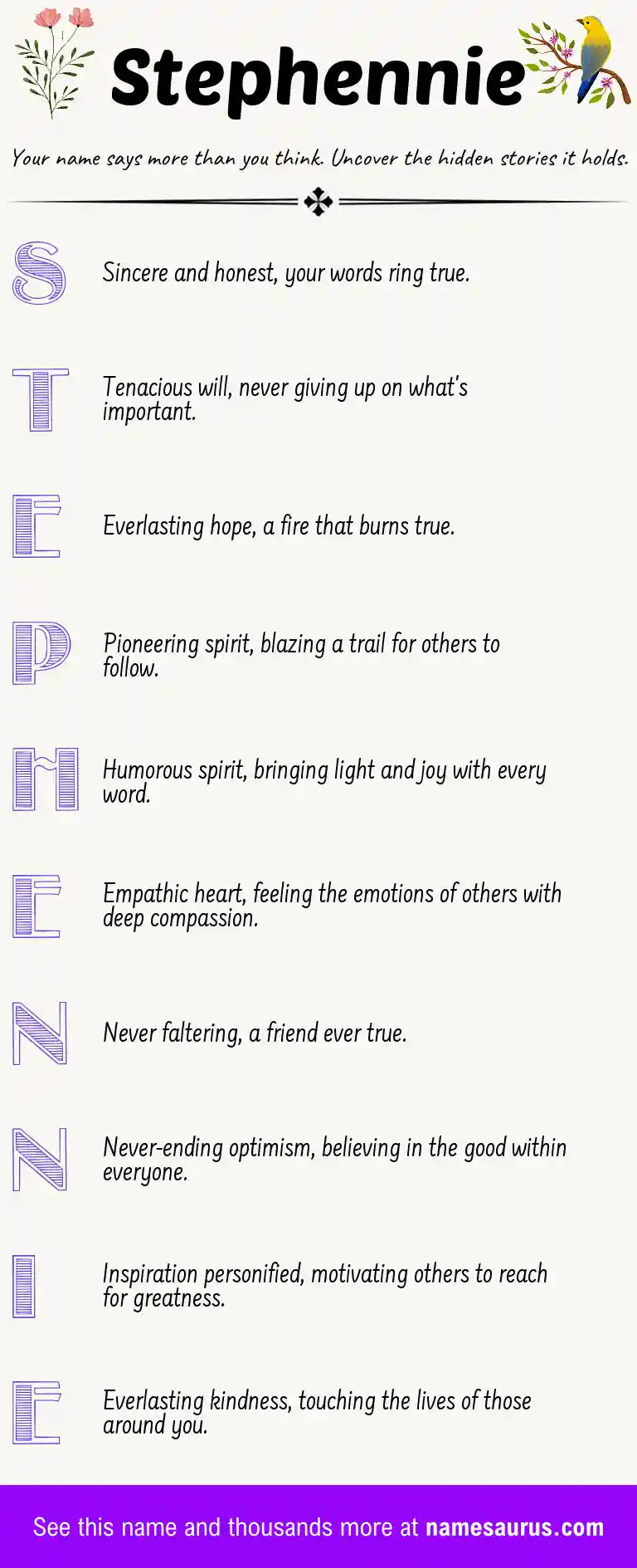 Acrostic poem about Stephennie.