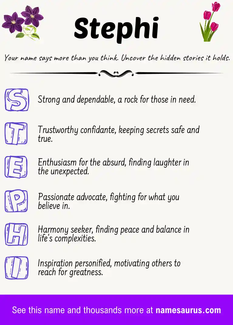 Acrostic poem about Stephi.