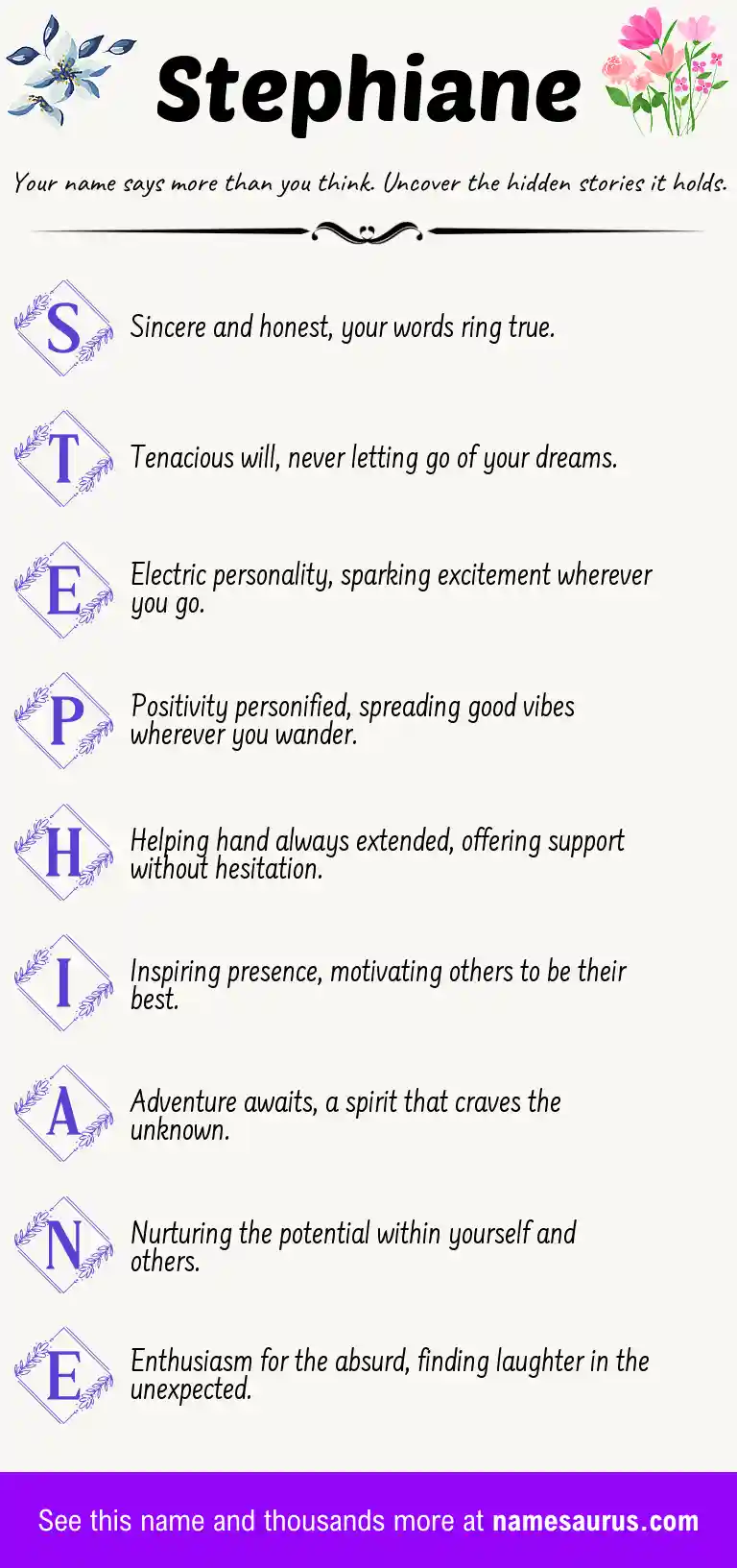 Acrostic poem about Stephiane.