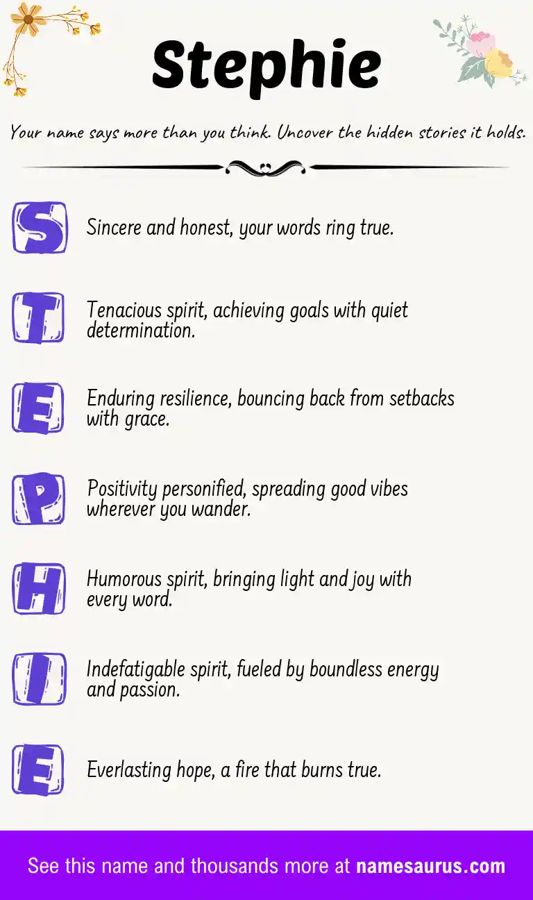 Acrostic poem about Stephie.