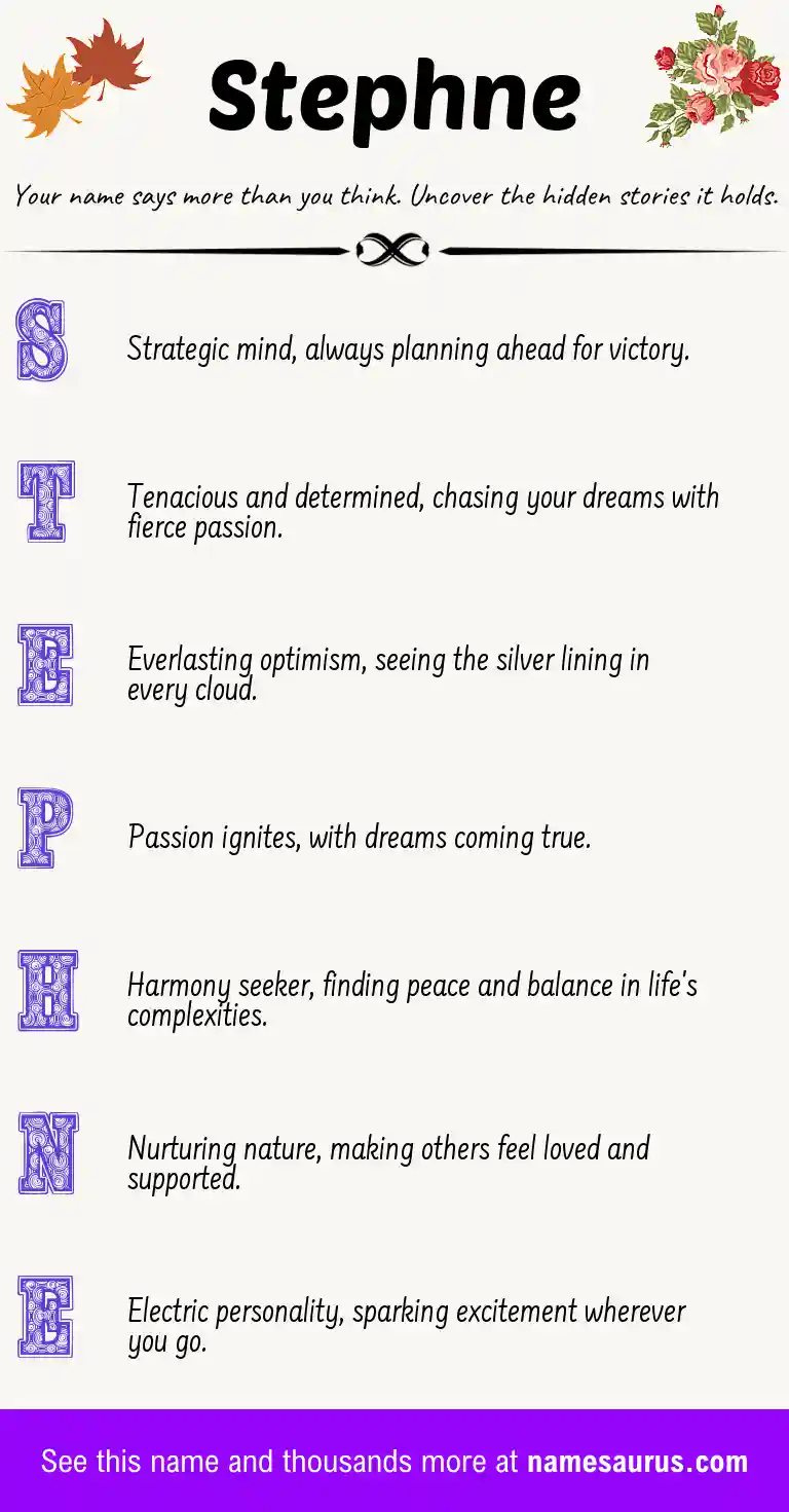 Acrostic poem about Stephne.
