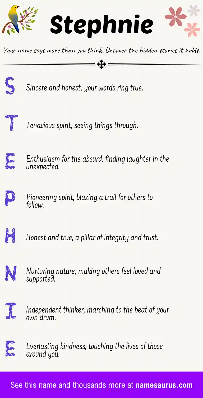 Acrostic poem about Stephnie.
