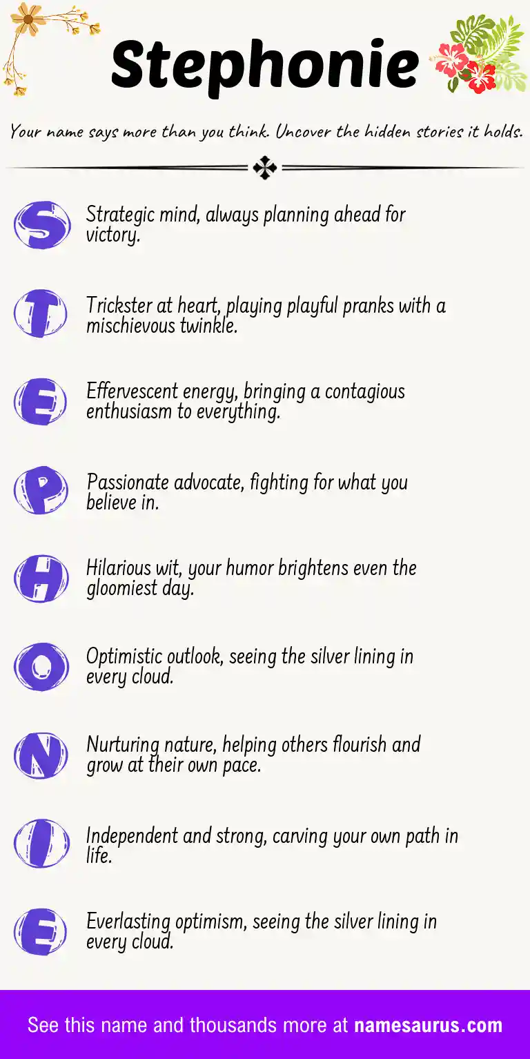 Acrostic poem about Stephonie.