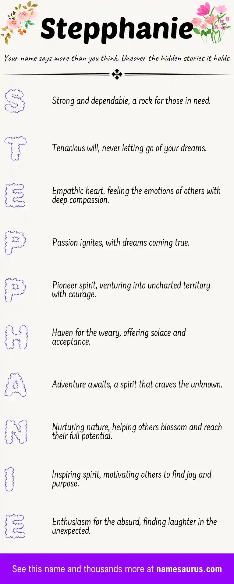 Acrostic poem about Stepphanie.