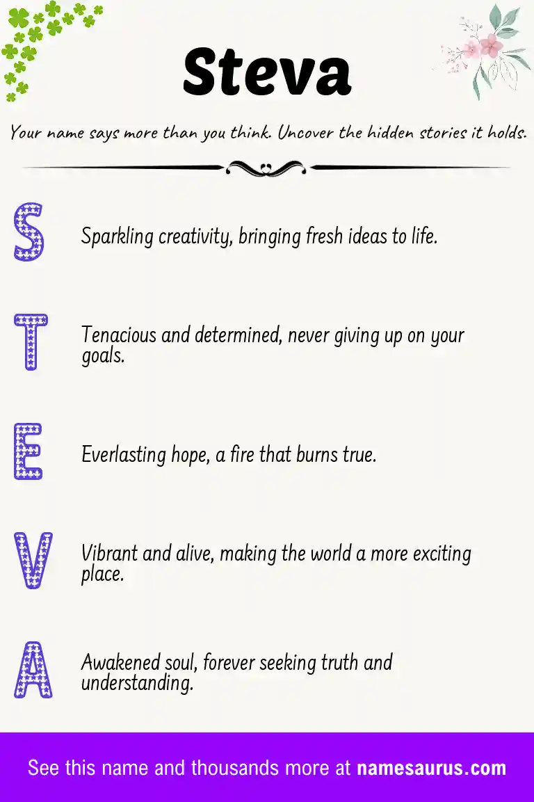 Acrostic poem about Steva.