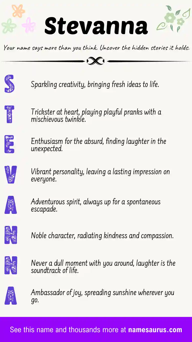 Acrostic poem about Stevanna.