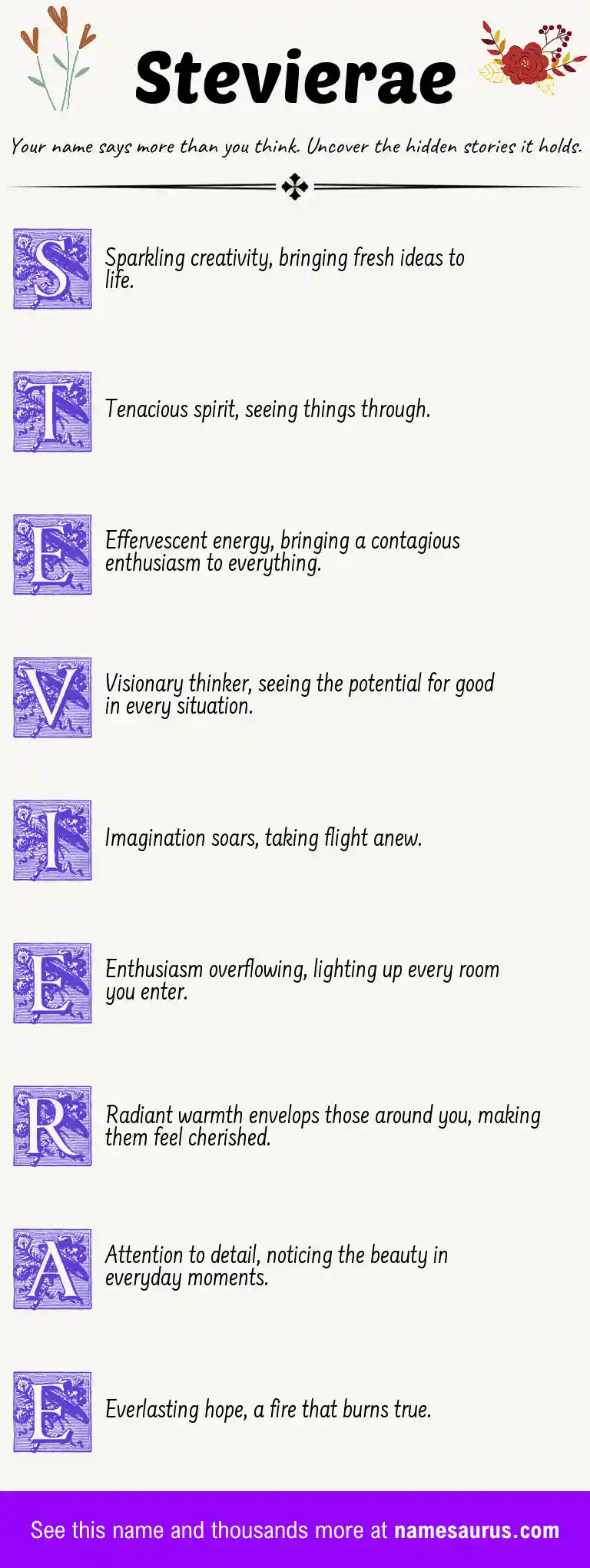 Acrostic poem about Stevierae.