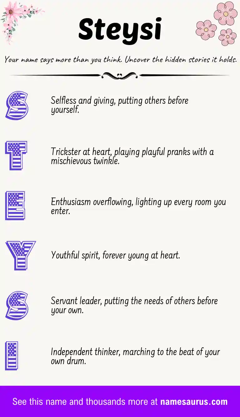 Acrostic poem about Steysi.