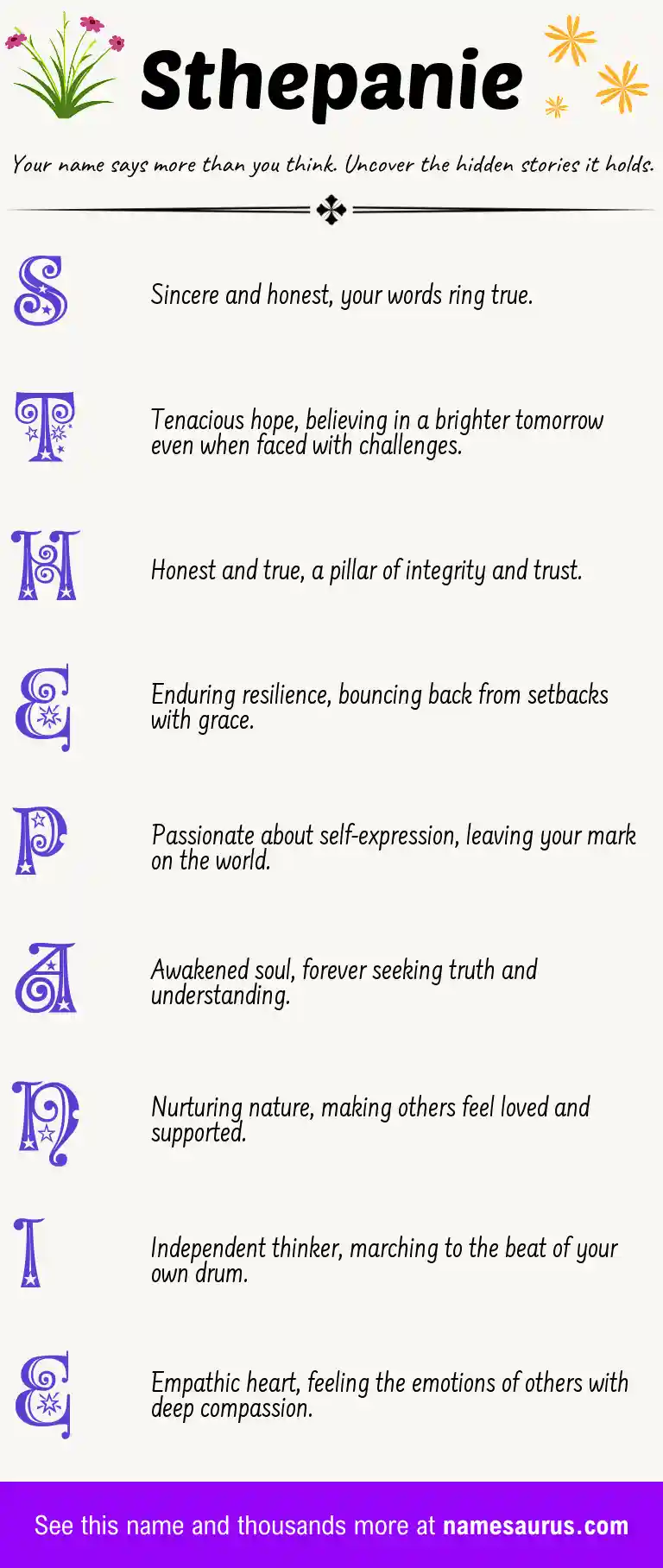 Acrostic poem about Sthepanie.