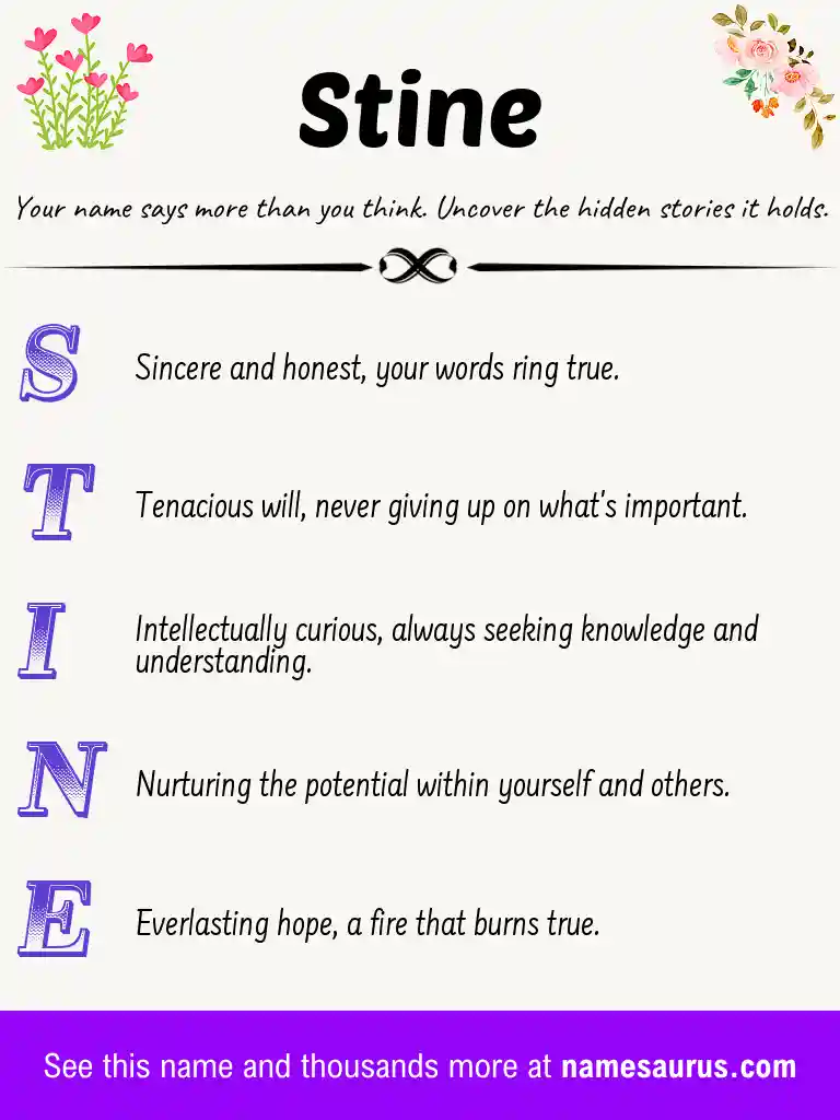 Acrostic poem about Stine.