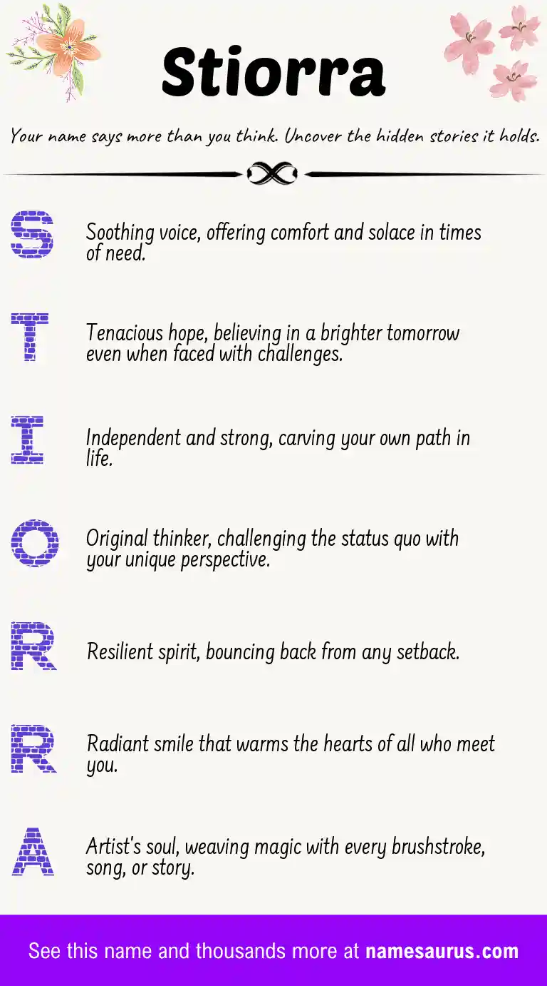 Acrostic poem about Stiorra.