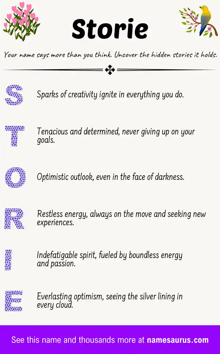Acrostic poem about Storie.