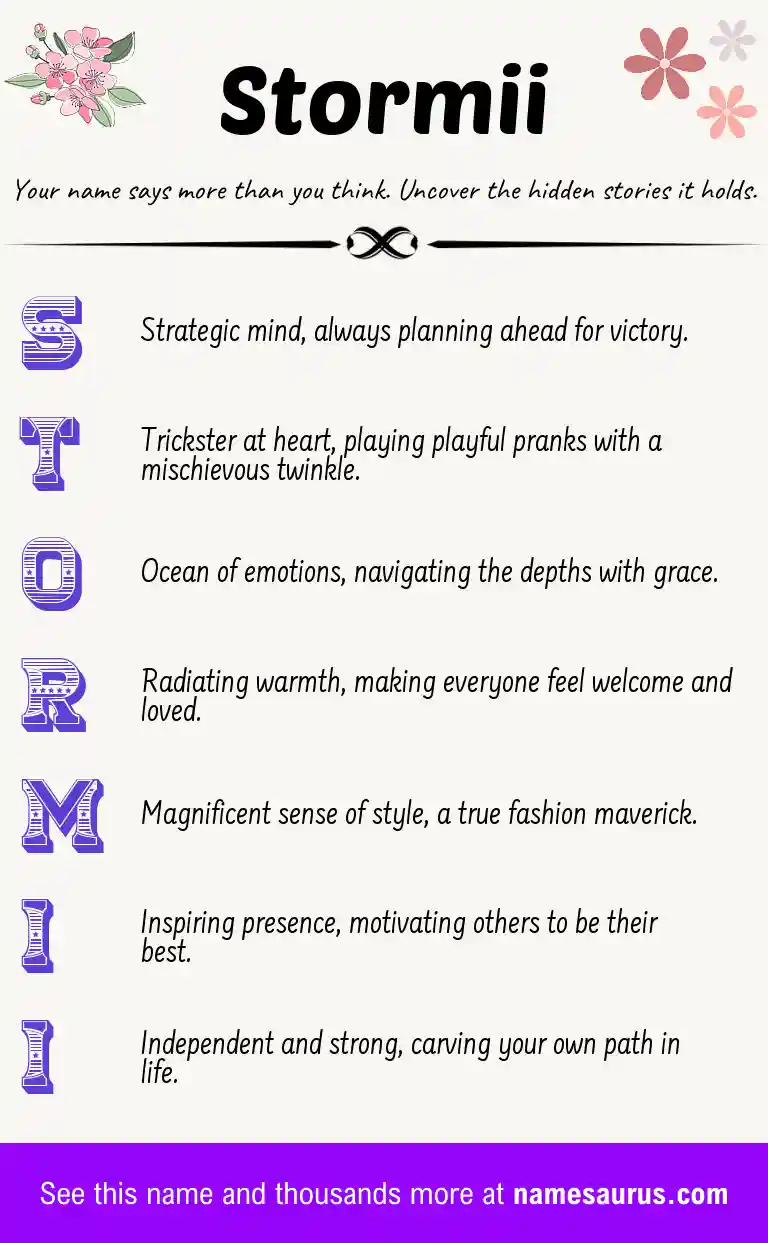 Acrostic poem about Stormii.