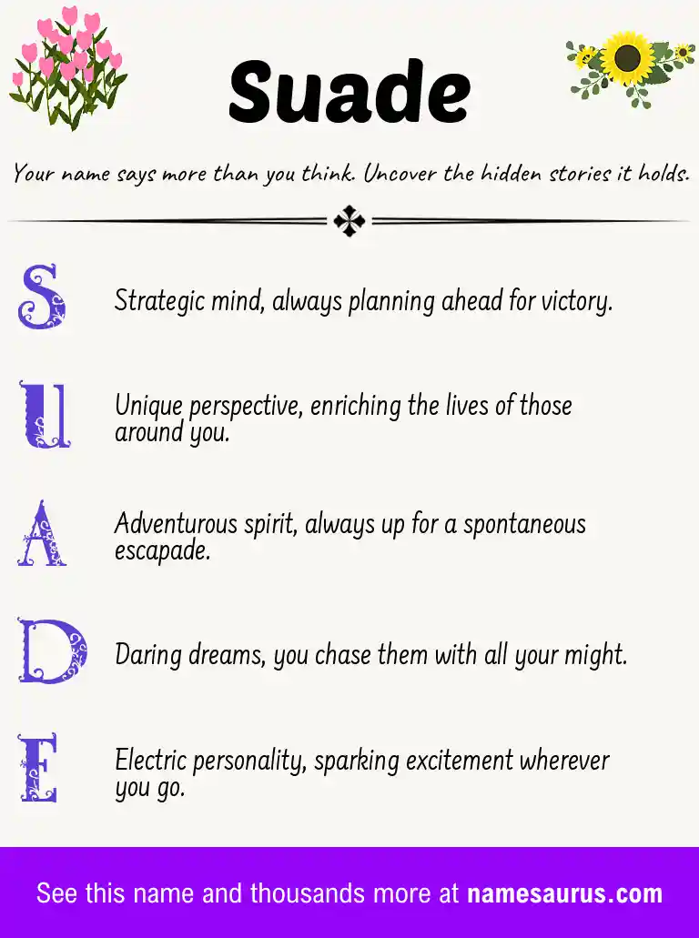 Acrostic poem about Suade.