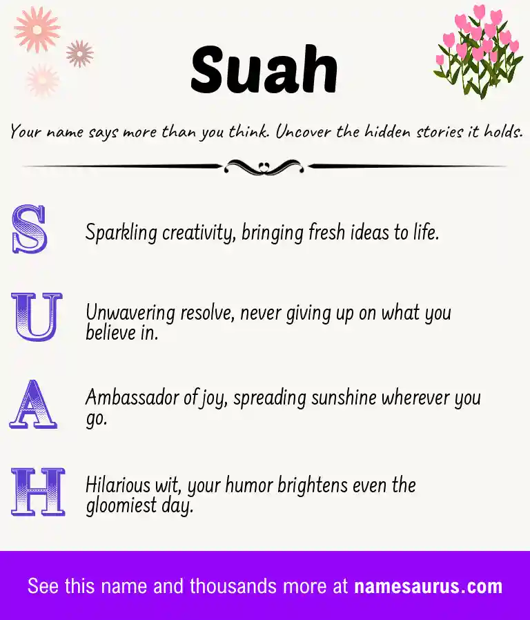 Acrostic poem about Suah.