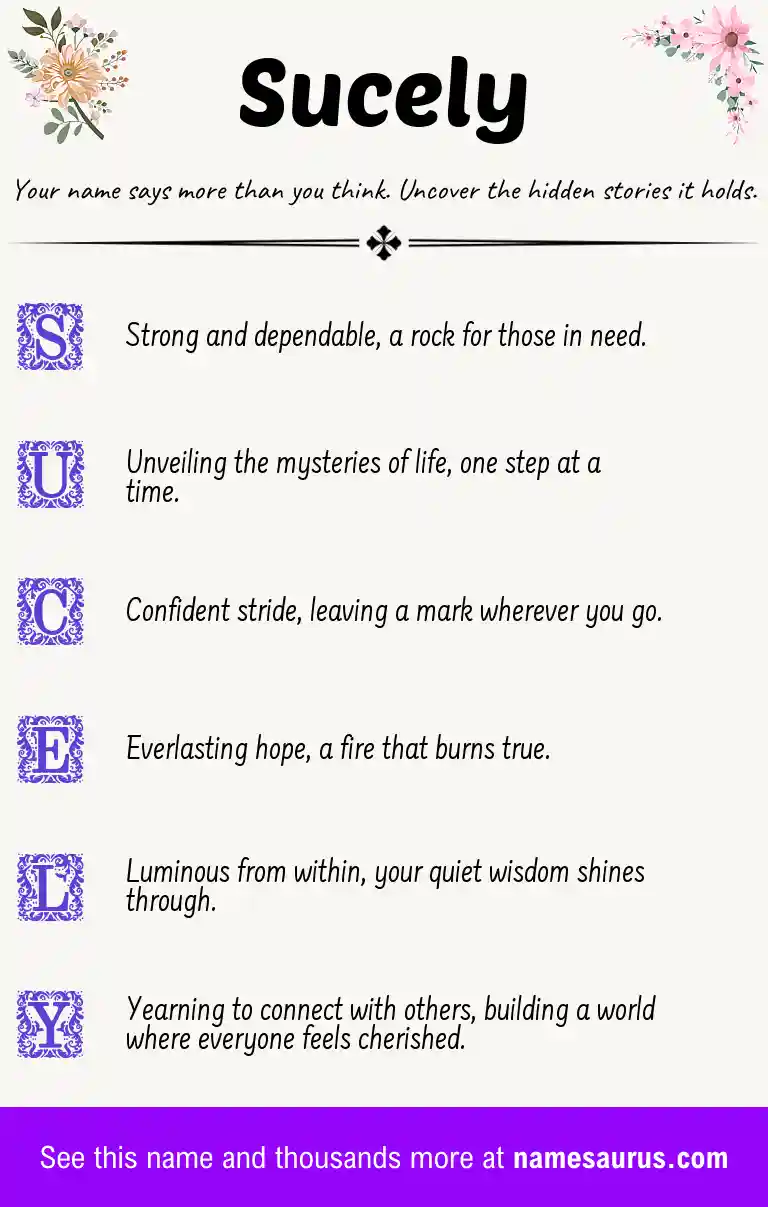 Acrostic poem about Sucely.