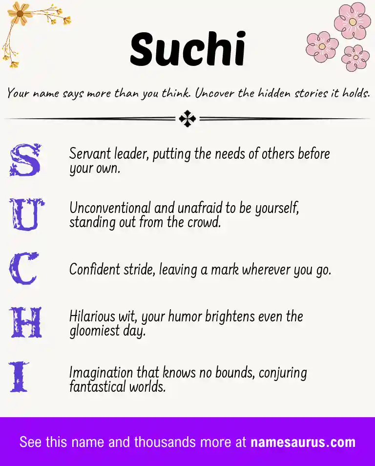Acrostic poem about Suchi.
