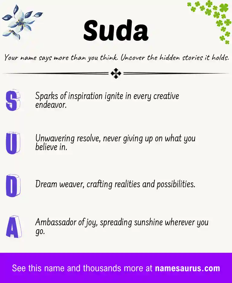 Acrostic poem about Suda.