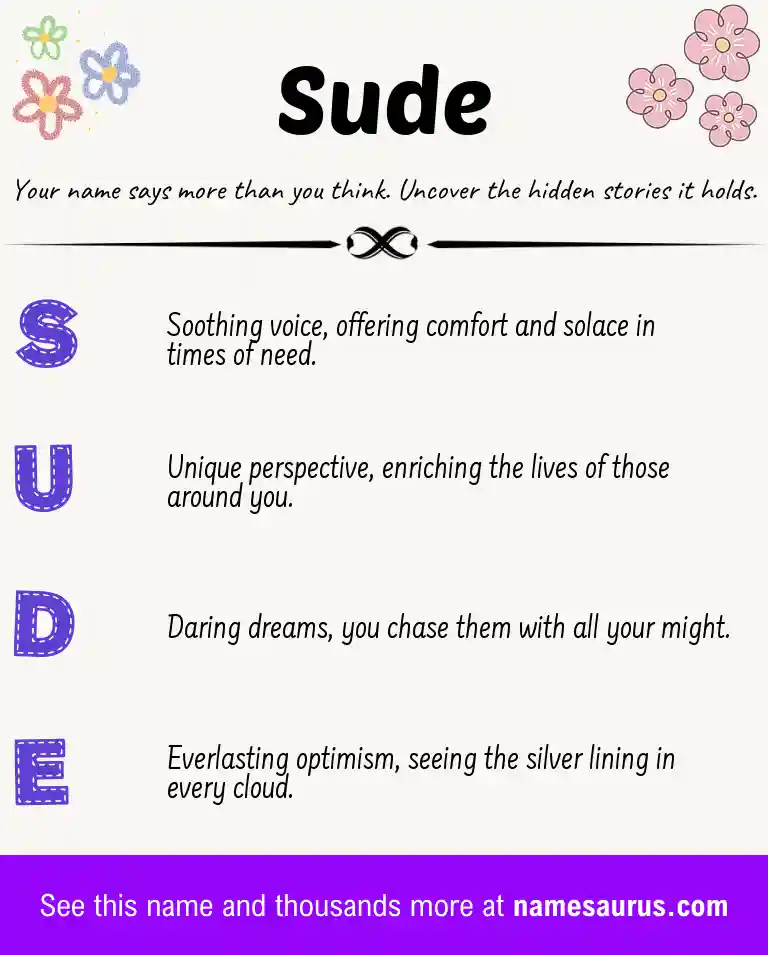 Acrostic poem about Sude.