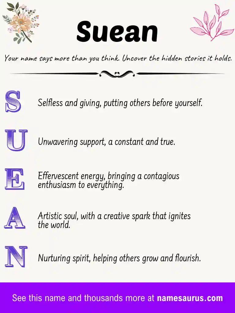 Acrostic poem about Suean.