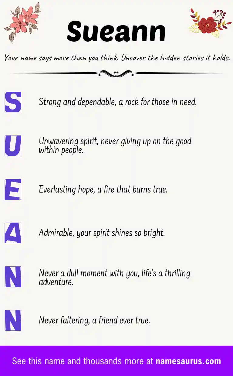 Acrostic poem about Sueann.