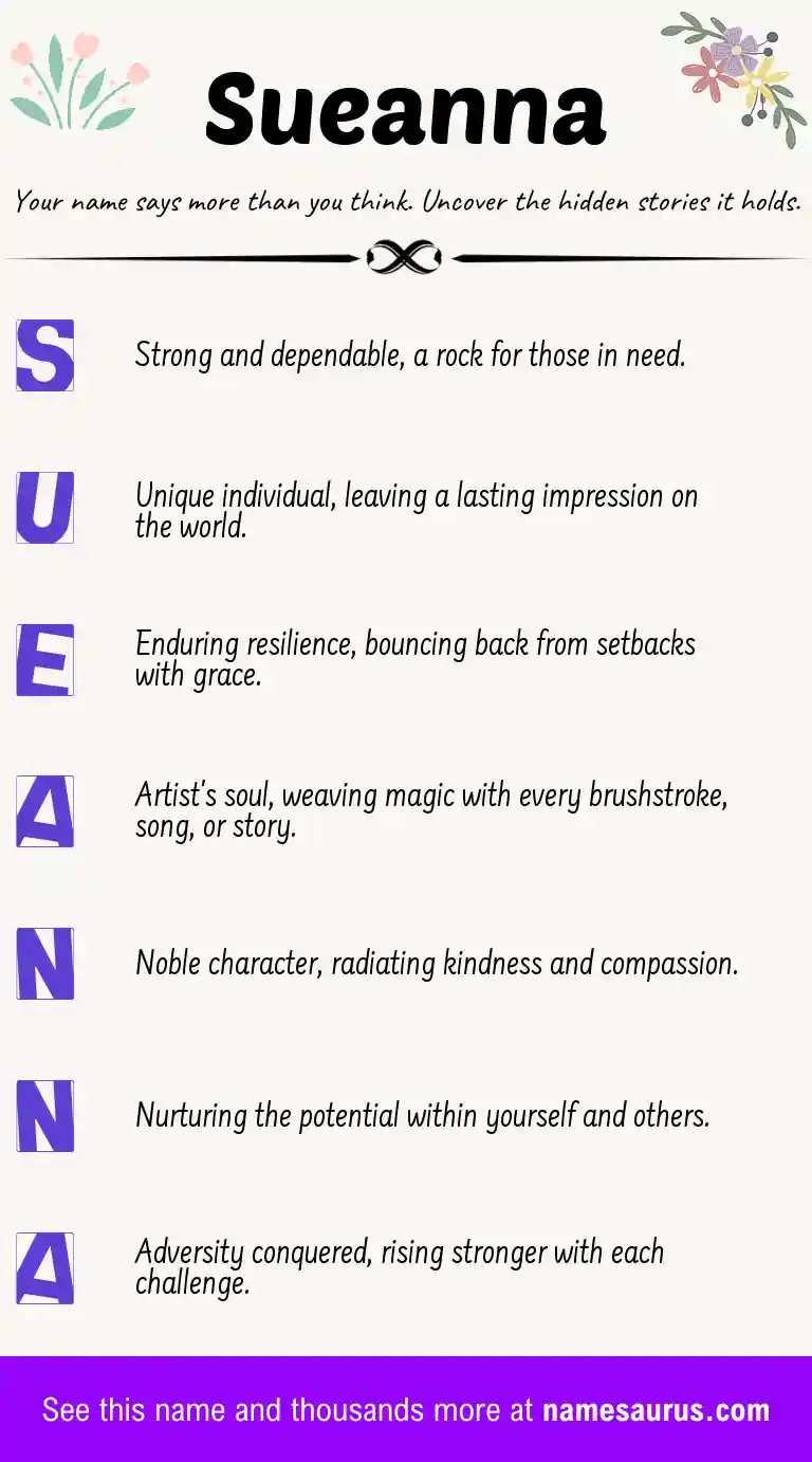 Acrostic poem about Sueanna.