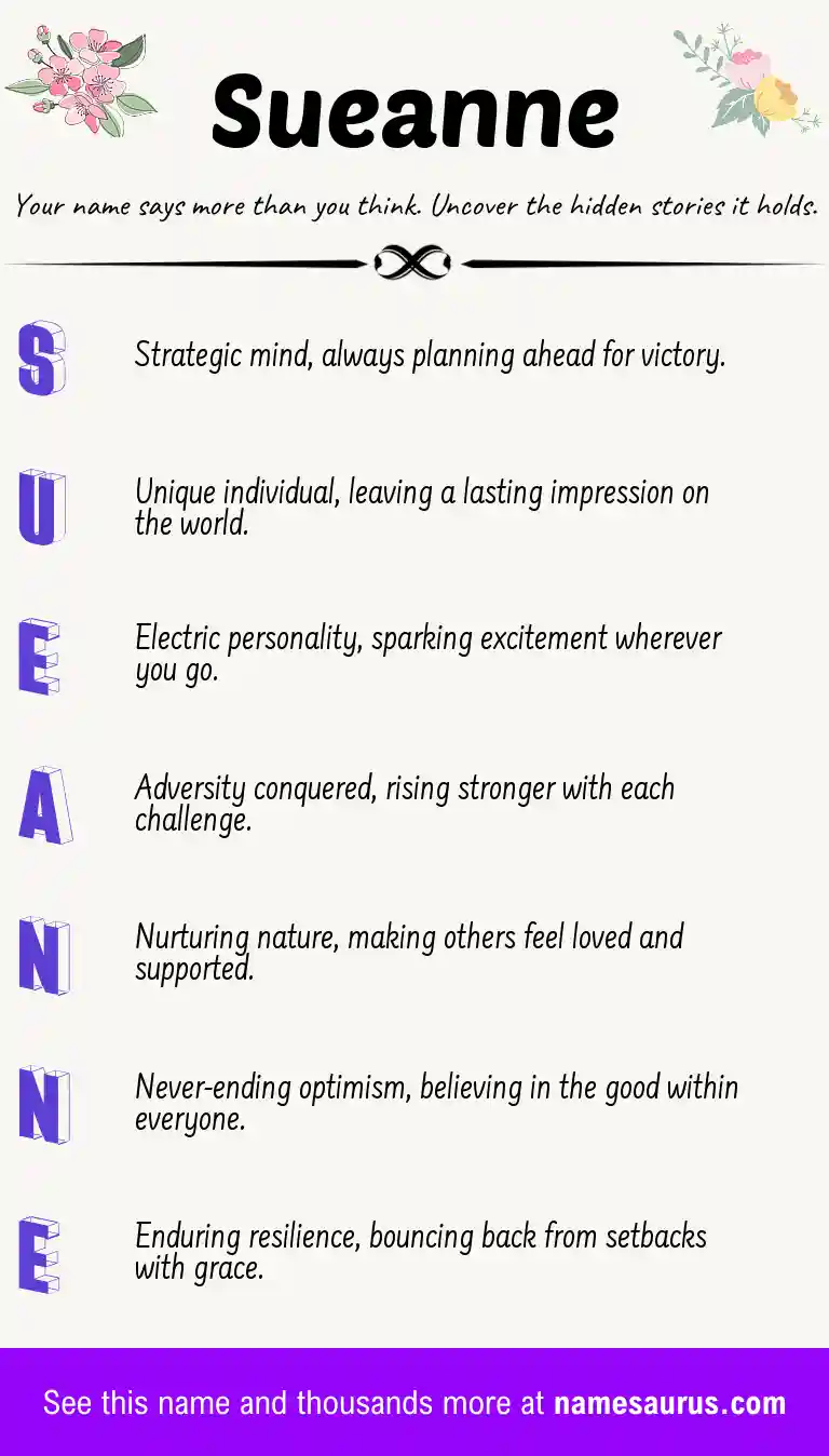Acrostic poem about Sueanne.