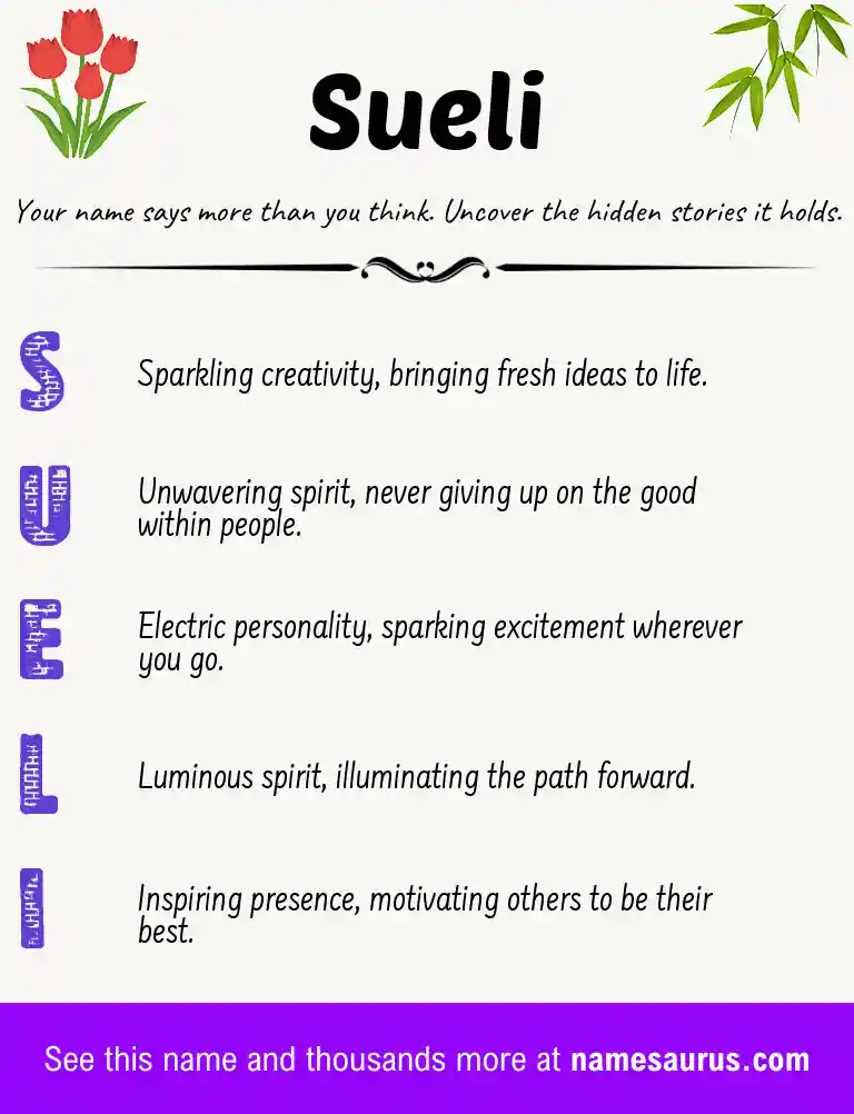 Acrostic poem about Sueli.