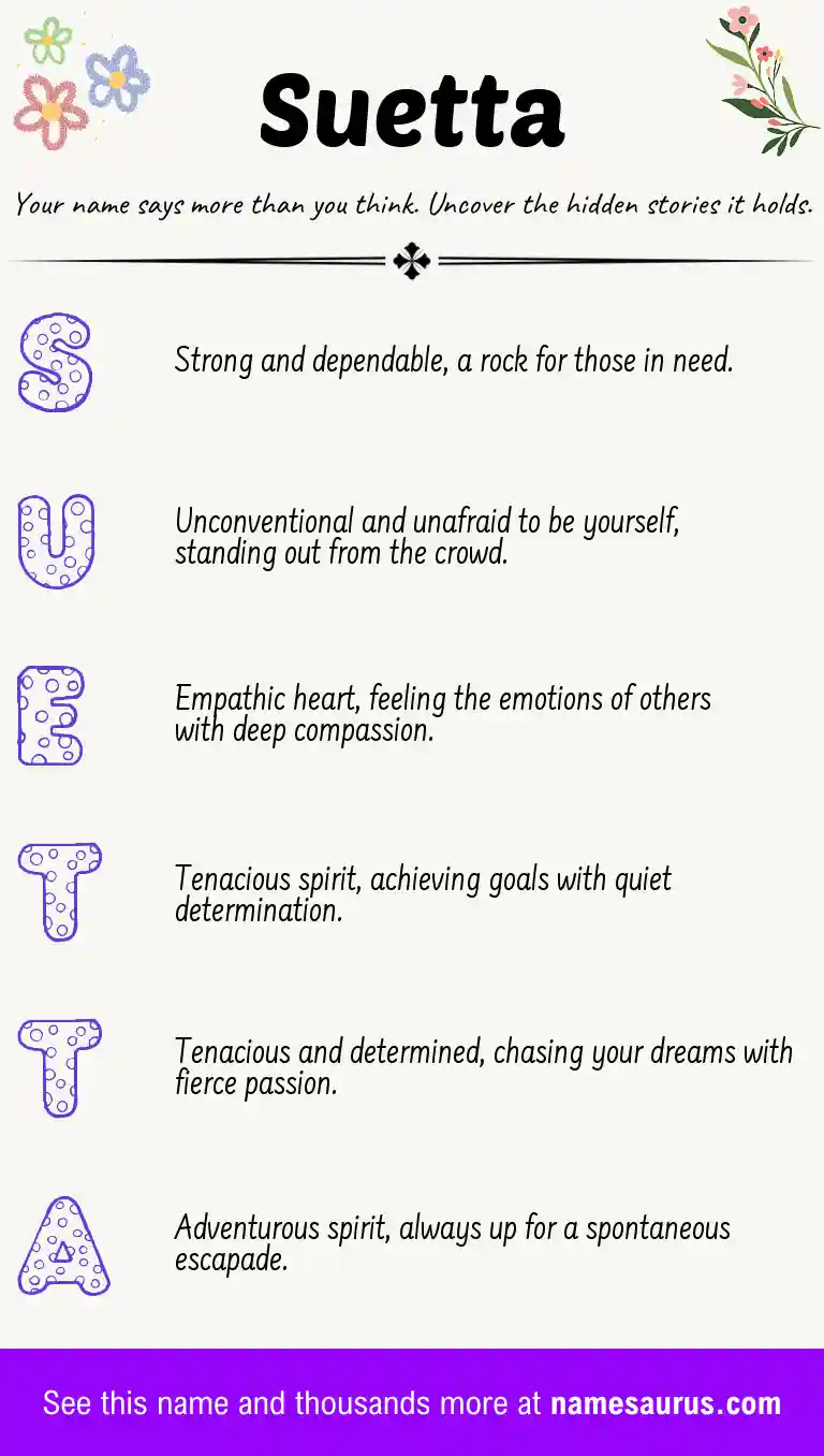 Acrostic poem about Suetta.