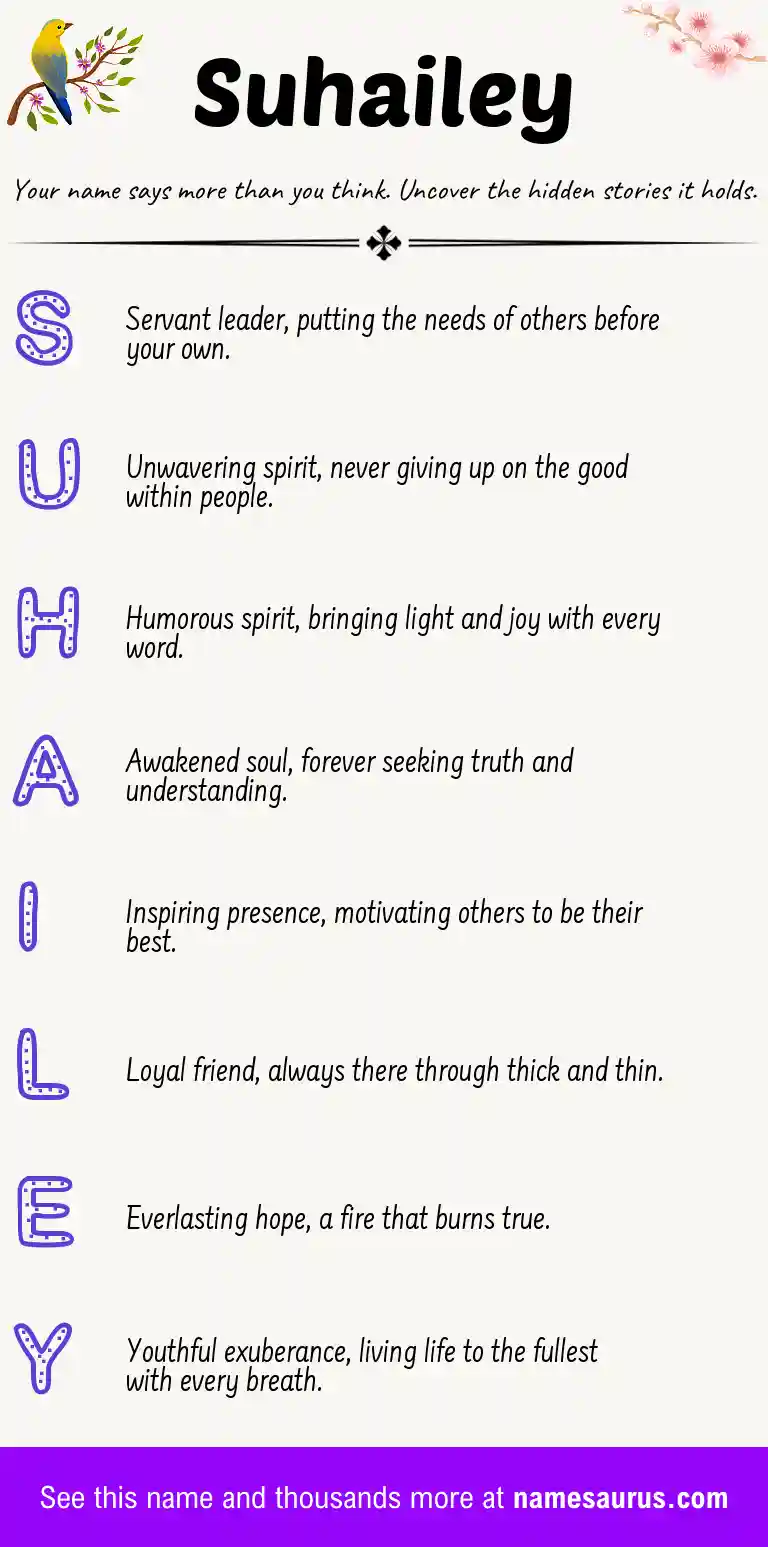 Acrostic poem about Suhailey.